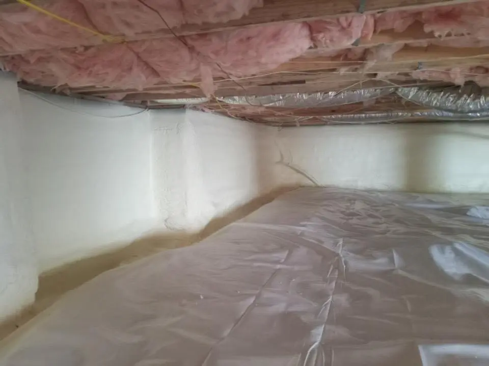Crawl space encapsulation with closed-cell spray foam for Roof Waterproofing in Lovington